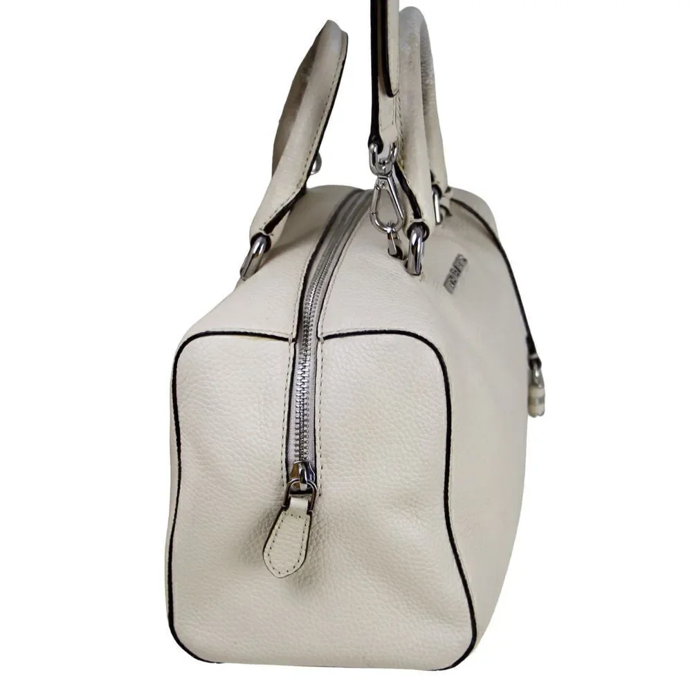 Michael Kors IVORY REAL LEATHER MEDIUM X-BODY SHOULDER BAG SATCHEL HANDBAG PURSE